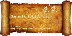 Garzsik Fabióla névjegykártya
